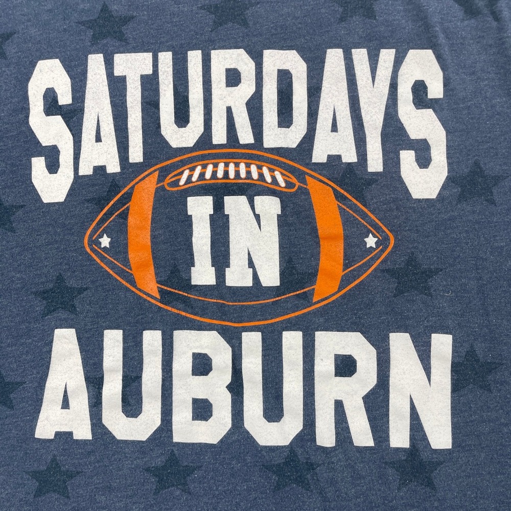 Saturdays In Auburn Football Code‎ Five Mens L Blue T-Shirt Star Print Graphic